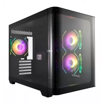 Korpusas FSP S380-BA Mini Tower mITX, mATX Juodas ARGB