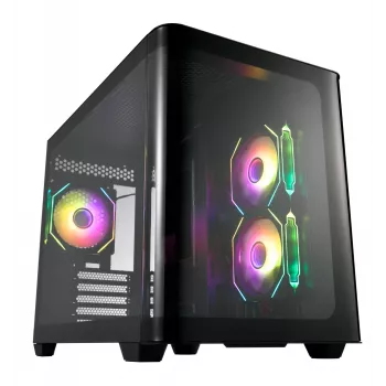 Korpusas FSP S380-BA Mini Tower mITX, mATX Juodas ARGB