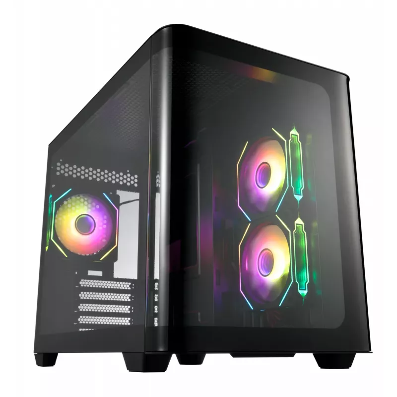 Korpusas FSP S380-BA Mini Tower mITX, mATX Juodas ARGB