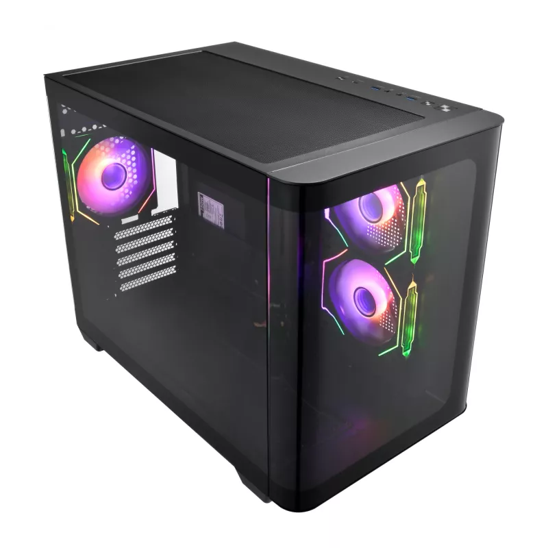 Korpusas FSP S380-BA Mini Tower mITX, mATX Juodas ARGB