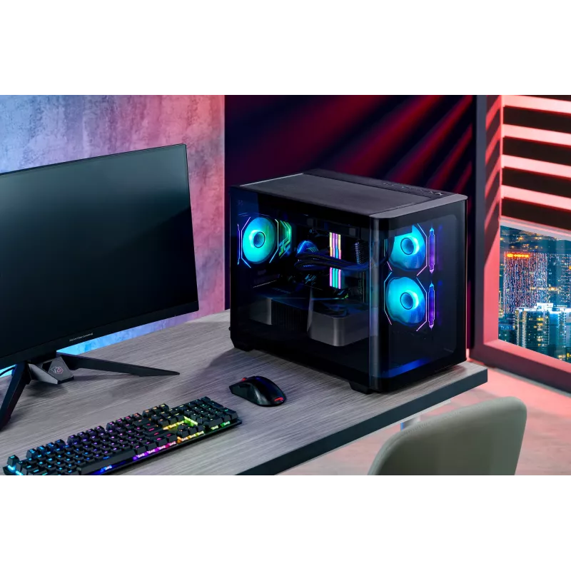 Korpusas FSP S380-BA Mini Tower mITX, mATX Juodas ARGB