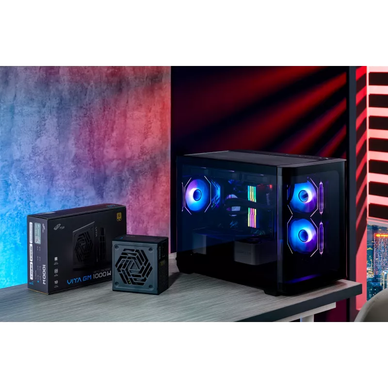 Korpusas FSP S380-BA Mini Tower mITX, mATX Juodas ARGB