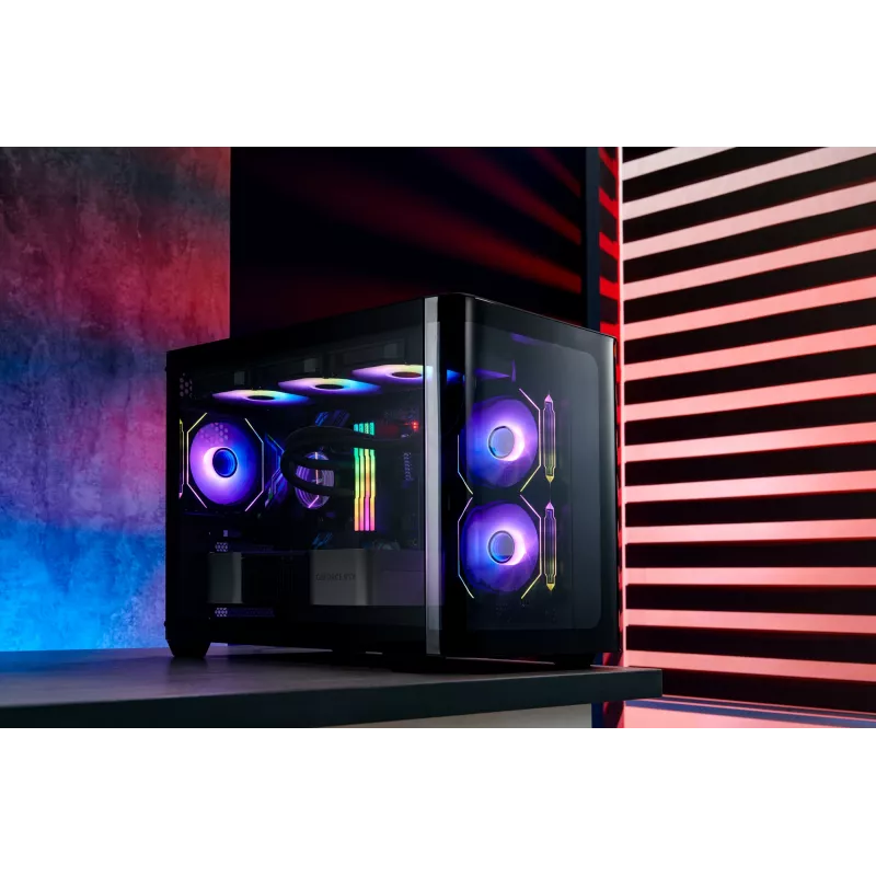 Korpusas FSP S380-BA Mini Tower mITX, mATX Juodas ARGB