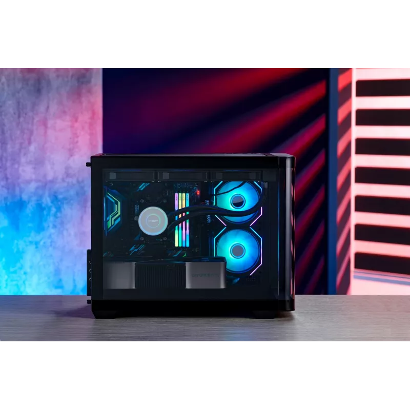 Korpusas FSP S380-BA Mini Tower mITX, mATX Juodas ARGB