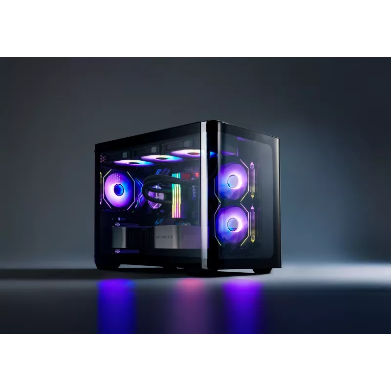 Korpusas FSP S380-BA Mini Tower mITX, mATX Juodas ARGB
