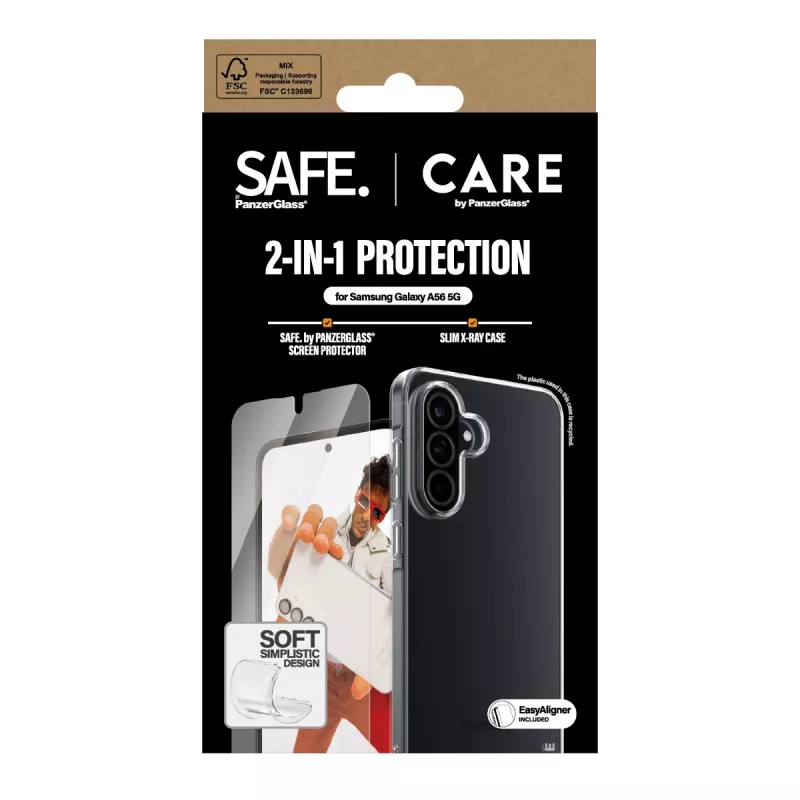 PanzerGlass CARE by Fashion 2-in-1 rinkinys Samsung Galaxy A56 5G atsparus įbrėžimams ir smūgiams