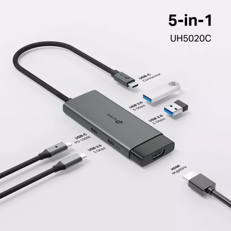 TP-Link UH5020C USB-C stotelė HDMI USB 3.2 5 Gbit/s