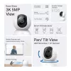 TP-Link Tapo Pan/Tilt AI namų apsaugos „Wi-Fi“ kamera, 3K 5MP, 2.4 GHz, horizontali 360°