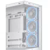 PC korpusas ASUS A31 Plus TG ARGB WHITE Midi Tower — ATX, grūdintas stiklas, ARGB, 3x120mm + 1x120mm ventiliatoriai, 38 cm vaizdo plokštė, 165 mm CPU aušintuvas