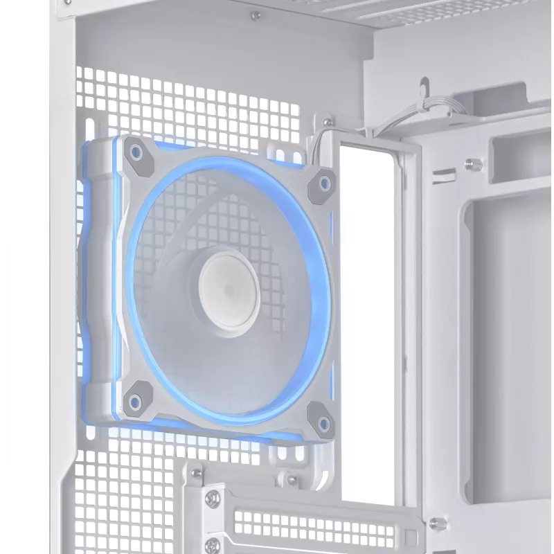 PC korpusas ASUS A31 Plus TG ARGB WHITE Midi Tower — ATX, grūdintas stiklas, ARGB, 3x120mm + 1x120mm ventiliatoriai, 38 cm vaizdo plokštė, 165 mm CPU aušintuvas