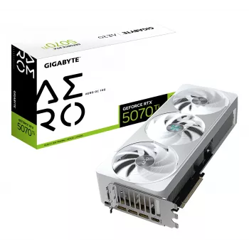 Vaizdo plokštė GIGABYTE GeForce RTX 5070 Ti 16GB GDDR7, PCIe 5.0, 8960 CUDA, 30000 MHz, 256 bit, WINDFORCE 3X, balta