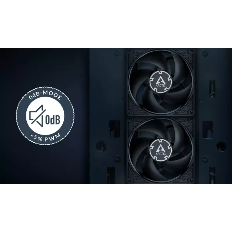 ARCTIC P9 PWM PST CO (Juoda) - 92 mm PWM ventiliatorius su kabelio dalikliu nuolatiniam darbui