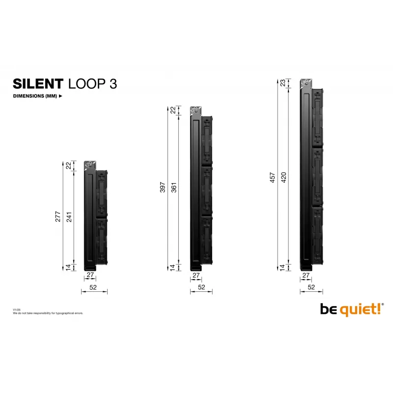 be quiet! Silent Loop 3 360 mm procesoriaus vandens aušinimo sistema 12 cm Juoda 1 vnt.
