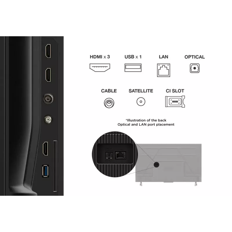Televizorius TCL V6C 43 colių 4K Ultra HD DLED, Direct‑LED, Google TV, HDR10+, 3840×2160, 60Hz, 20W