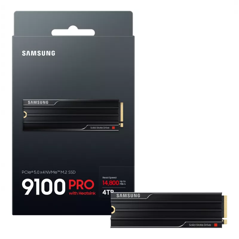 Samsung 9100 PRO Heatsink PCIe® 5.0 NVMe™ M.2 SSD - 4 TB, M.2, 14800 MB/s