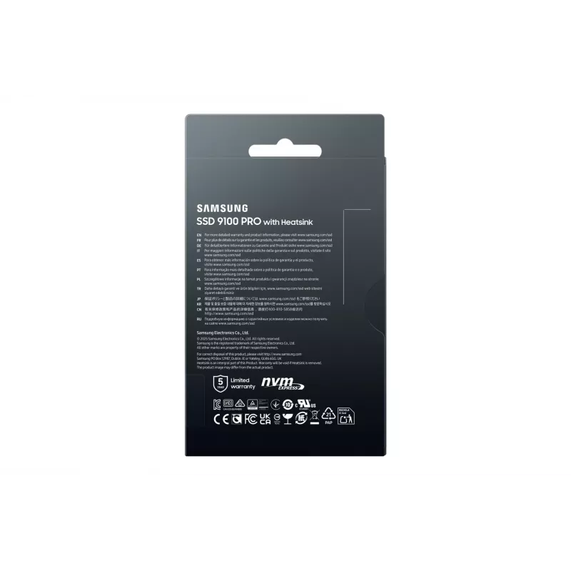 Samsung 9100 PRO Heatsink PCIe® 5.0 NVMe™ M.2 SSD - 4 TB, M.2, 14800 MB/s