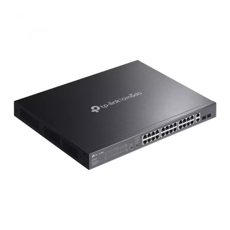 TP-Link Omada ES228GMP valdomas L2 tinklo jungiklis, 26x Gigabit Ethernet, PoE, juodas