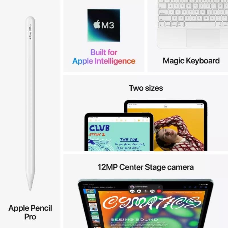APPLE iPad Air (2025) - M3 - 13 col. - 7 karta - Wi-Fi + Cellular - 128GB - Žvaigždžių šviesa