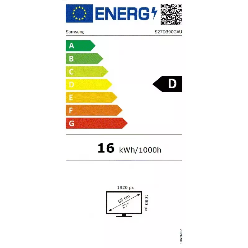 Samsung S27D390GAU monitorius 68.6 cm (27 col.) 1920 x 1080 pikselių Full HD LED juodas