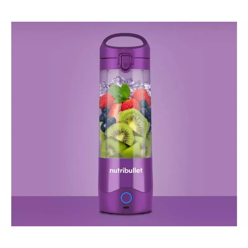 Nešiojamas blenderis NUTRIBULLET Portable 0,475 L – violetinis, 2000 mAh baterija, Tritan indas