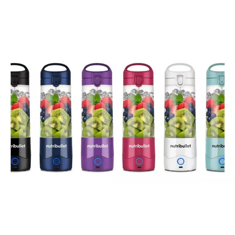 Nešiojamas blenderis NUTRIBULLET Portable 0,475 L – violetinis, 2000 mAh baterija, Tritan indas
