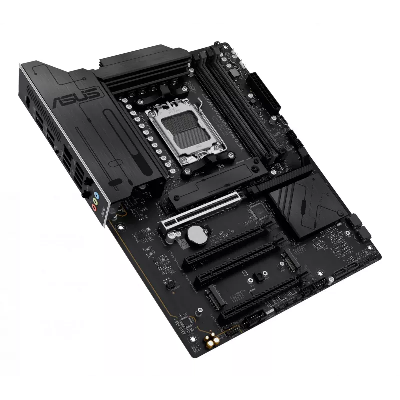 Pagrindinė plokštė ASUS X870 MAX GAMING WIFI7 ATX – AMD X870, Socket AM5, DDR5, 4 DIMM, 256 GB, Wi‑Fi 7, Bluetooth 5.4, 3 M.2, 2x USB4 Gen3x2