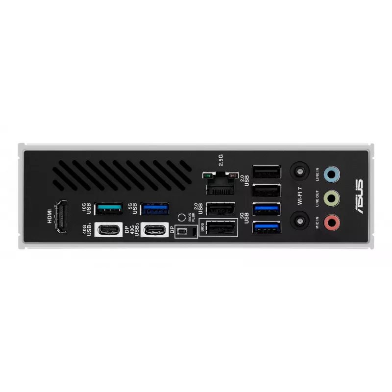 Pagrindinė plokštė ASUS X870 MAX GAMING WIFI7 ATX – AMD X870, Socket AM5, DDR5, 4 DIMM, 256 GB, Wi‑Fi 7, Bluetooth 5.4, 3 M.2, 2x USB4 Gen3x2