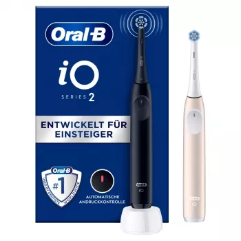 Elektrinis dantų šepetėlis Oral-B iO Series 2 Duo Black Pink įkraunamas su protingu slėgio jutikliu
