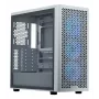 PC korpusas Cooler Master Elite 502 Midi Tower Baltas — ATX, 3x 120mm priekyje, 120mm gale, maitinimo šaltinis apačioje, palaiko 2.5 colio/3.5 colio diskus