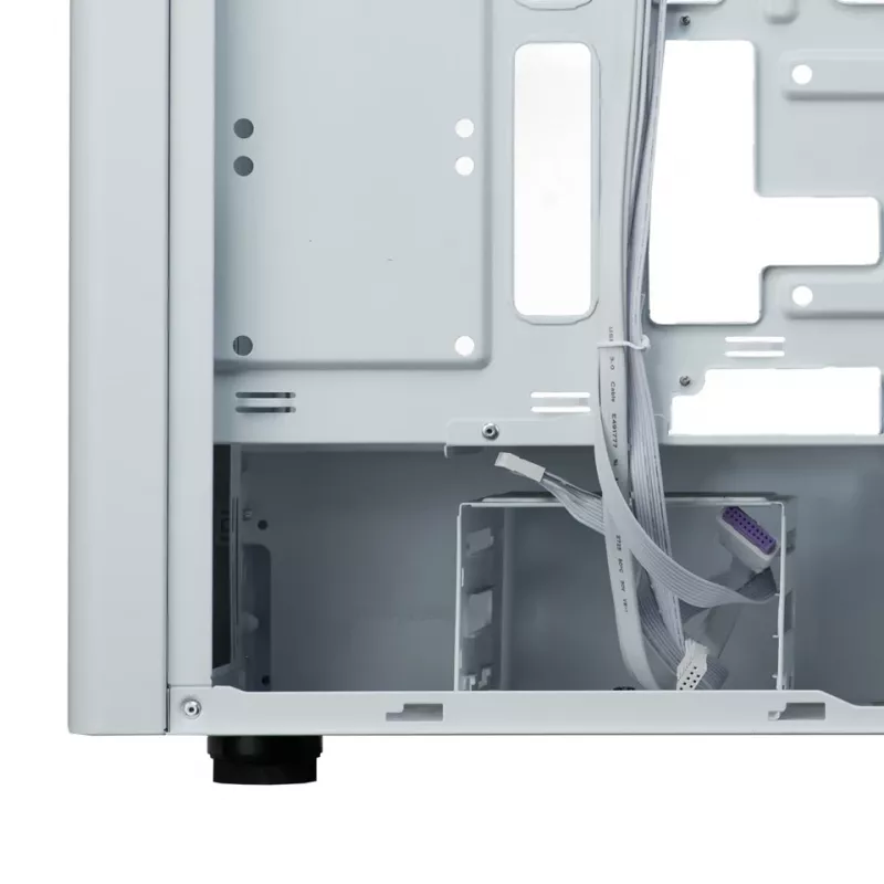 PC korpusas Cooler Master Elite 502 Midi Tower Baltas — ATX, 3x 120mm priekyje, 120mm gale, maitinimo šaltinis apačioje, palaiko 2.5 colio/3.5 colio diskus