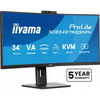 Monitorius iiyama ProLite XCB3497WQSNPH-B1 86,4 cm (34 inch) 3440 x 1440 UltraWide Quad HD LED juodas