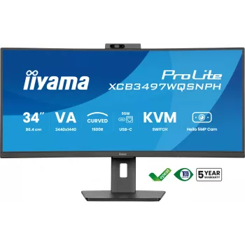 Monitorius iiyama ProLite XCB3497WQSNPH-B1 86,4 cm (34 inch) 3440 x 1440 UltraWide Quad HD LED juodas