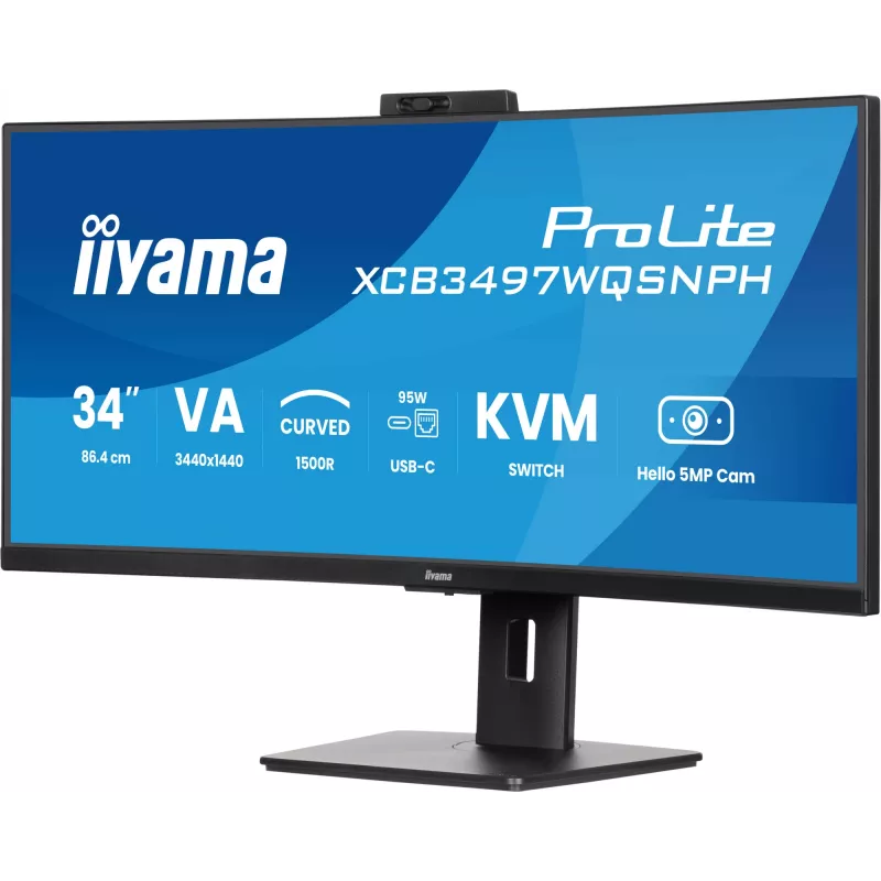 Monitorius iiyama ProLite XCB3497WQSNPH-B1 86,4 cm (34 inch) 3440 x 1440 UltraWide Quad HD LED juodas