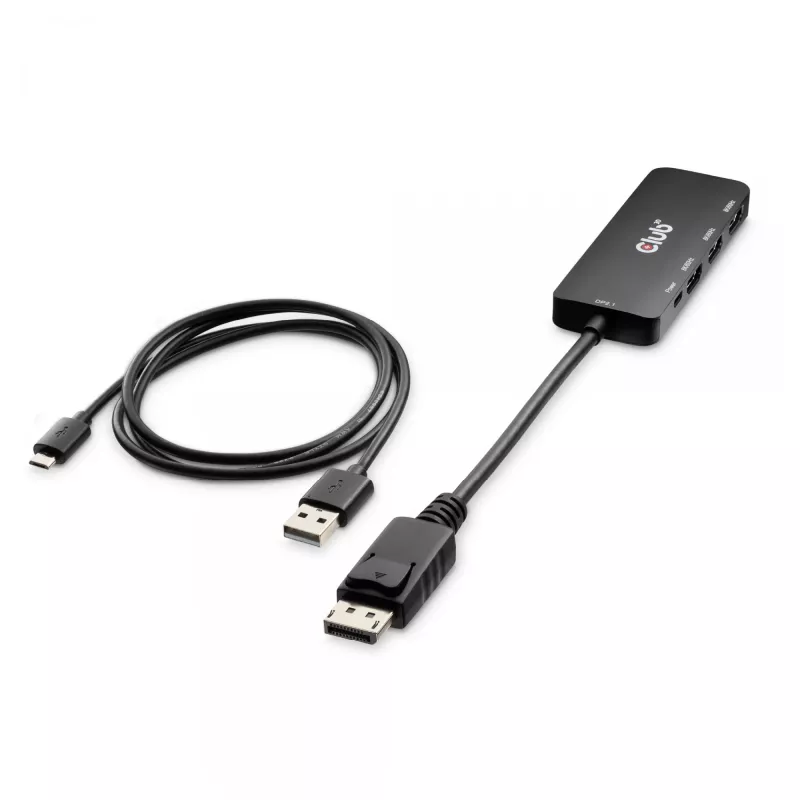 CLUB3D DisplayPort™ į Trigubą HDMI™ 8K60Hz Hub, DisplayPort, HDMI, 2.1b/1.4a, 13.5 Mbit/s, 120 Hz, 3840 x 2160, 7680 x 4320