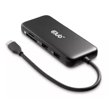 CLUB3D 8-1 Nešiojama USB Type-C 10Gbps stotelė su HDMI ir DisplayPort 8K30Hz PD iki 100W