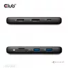 CLUB3D 8-1 Nešiojama USB Type-C 10Gbps stotelė su HDMI ir DisplayPort 8K30Hz PD iki 100W
