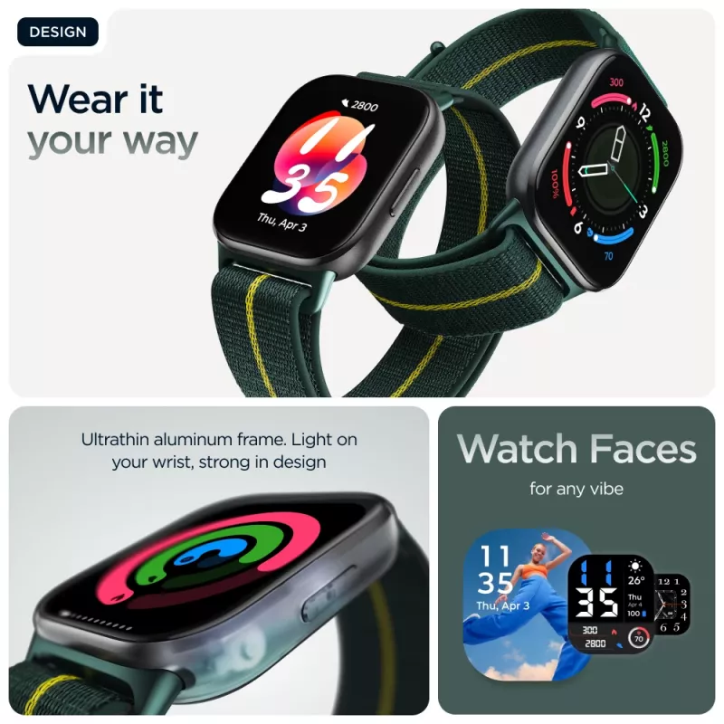 Išmanusis laikrodis Motorola Solutions Watch Fit žalias (PG38C07182)