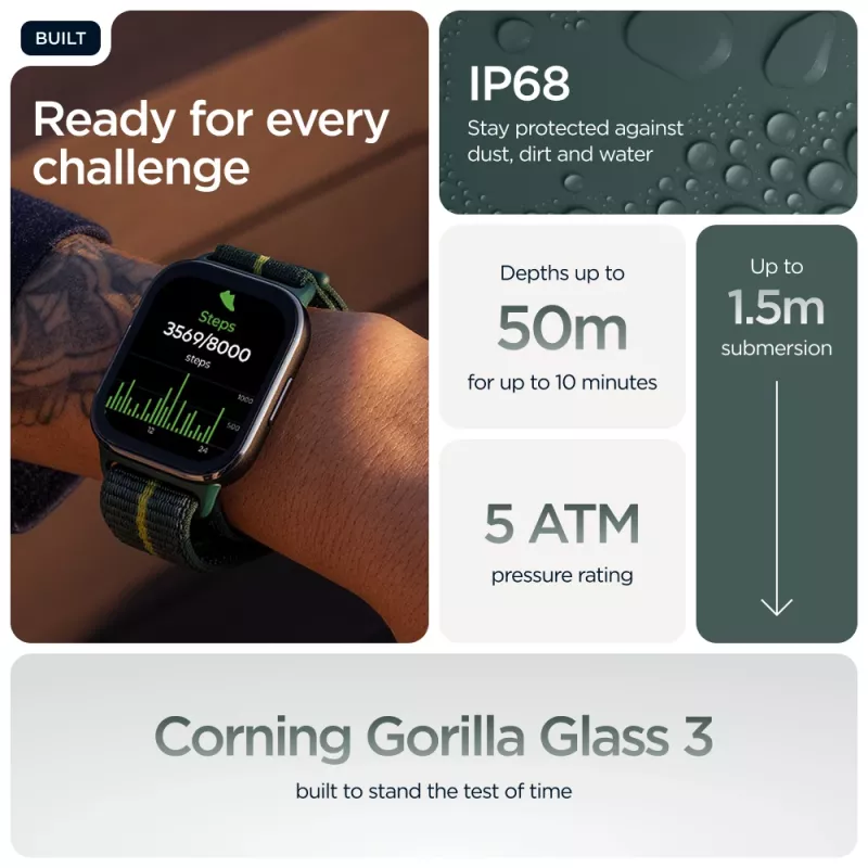 Išmanusis laikrodis Motorola Solutions Watch Fit žalias (PG38C07182)