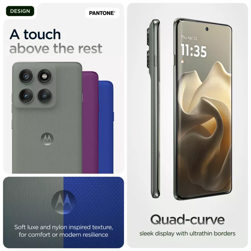 Mobilusis telefonas Motorola Edge 60 Pro 16,9 cm (6,67 col.) Dual SIM Android 15 5G USB Type-C 12 GB 512 GB 6000 mAh Pilka