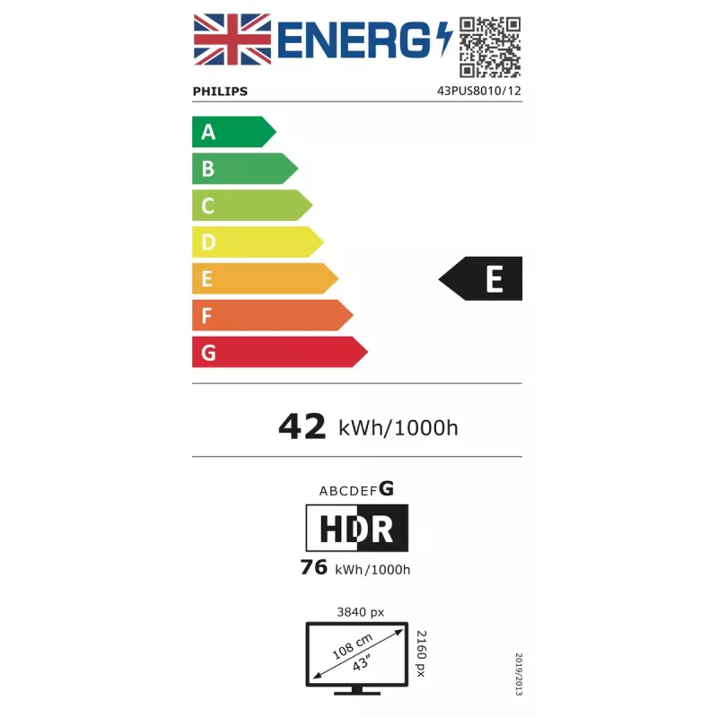 Philips 43PUS8010/12 televizorius 109,2 cm (43 coliai) 4K Ultra HD Smart TV Wi-Fi juodas