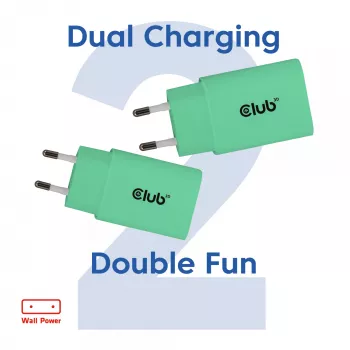 Club 3D USB-C įkroviklis 2 vnt. 30W – Dvigubas 30W USB-C maitinimo adapteris