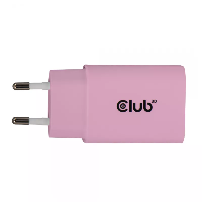 CLUB3D 2 vnt. USB-C įkroviklis 30 W, rožinis, vidaus, AC