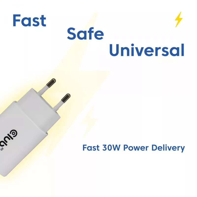 USB-C įkroviklis 2 vnt. komplektas CLUB3D CAC-3020, 30 W, baltas