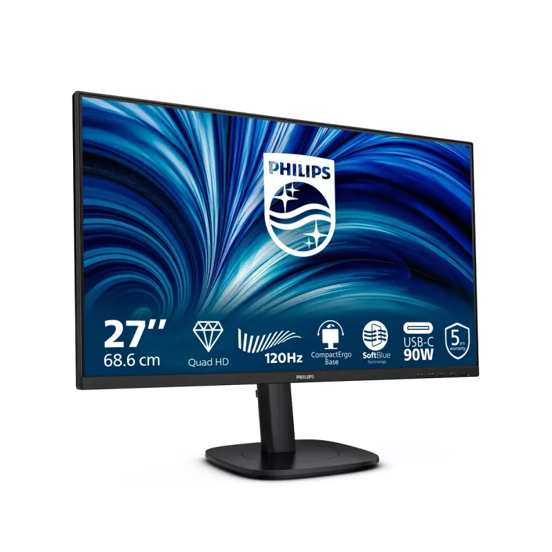 Philips 3000 serijos 27B2U3601/00 monitorius 68.6 cm (27 col.) 2560 x 1440 pikselių Quad HD juodas