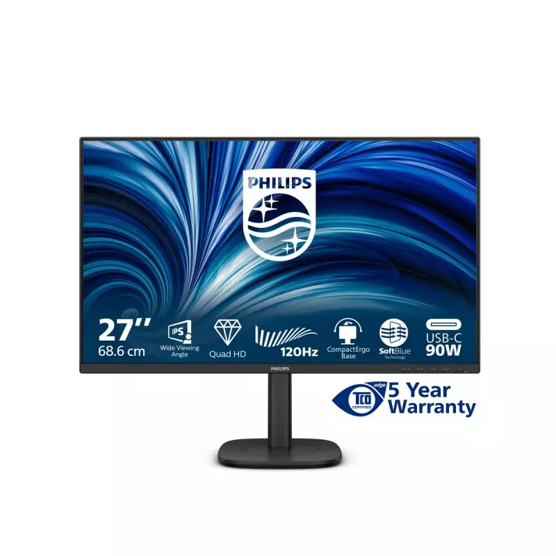 Philips 3000 serijos 27B2U3601/00 monitorius 68.6 cm (27 col.) 2560 x 1440 pikselių Quad HD juodas