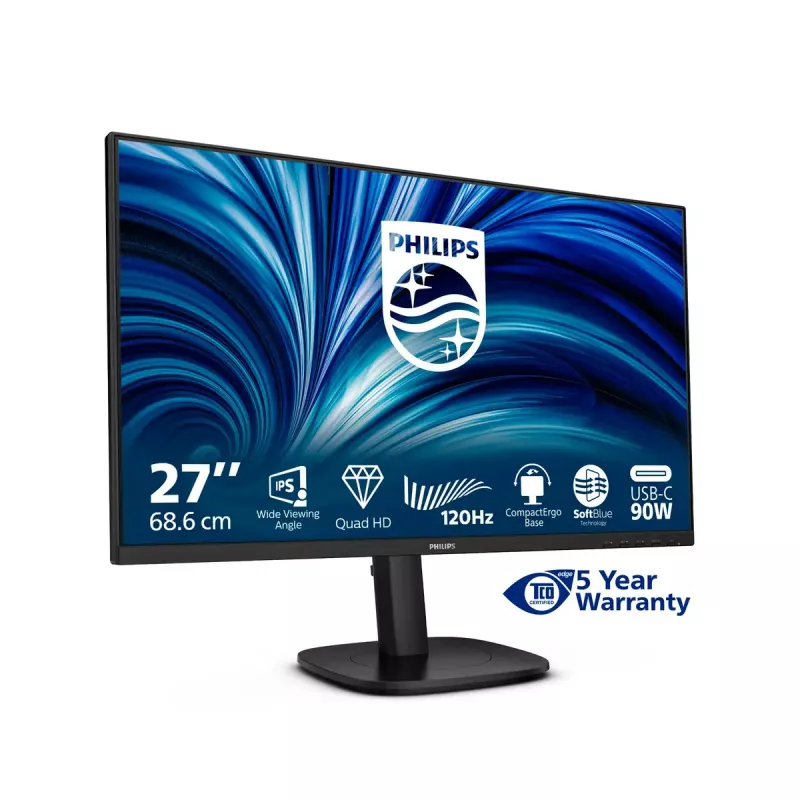 Philips 3000 serijos 27B2U3601/00 monitorius 68.6 cm (27 col.) 2560 x 1440 pikselių Quad HD juodas