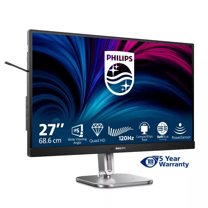 Philips 4000 serijos 27B2N4500/00 monitorius 68,6 cm (27 colių) 2560 x 1440 pikselių Quad HD LCD pilkas