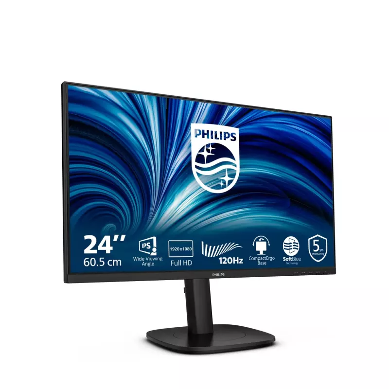 Philips 3000 serijos 24B2N3200J/00 kompiuterio monitorius 60,5 cm (23,8 col.) 1920 x 1080 pikselių Full HD LCD juodas