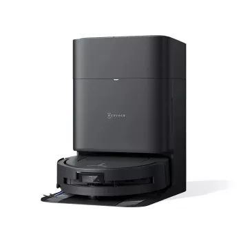 Robotinis dulkių siurblys Ecovacs Deebot T80 Omni — be maišelio, 3 L dulkėms, 0,11 L vandeniui, 6400 mAh, 297 min veikimo, juodas