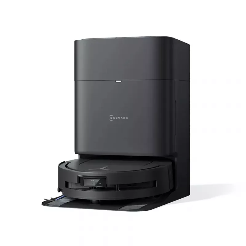 Robotinis dulkių siurblys Ecovacs Deebot T80 Omni — be maišelio, 3 L dulkėms, 0,11 L vandeniui, 6400 mAh, 297 min veikimo, juodas
